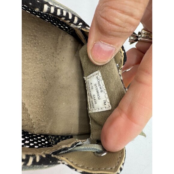 Sperry Top Sider Women's Angelfish Slip-On Nubuck Boat Shoes Size 7M Black Cream - Picture 3 of 10